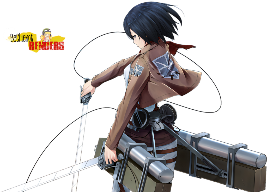 Mikasa Ackerman Battle Wallpaper: Attack on Titan PNG Background