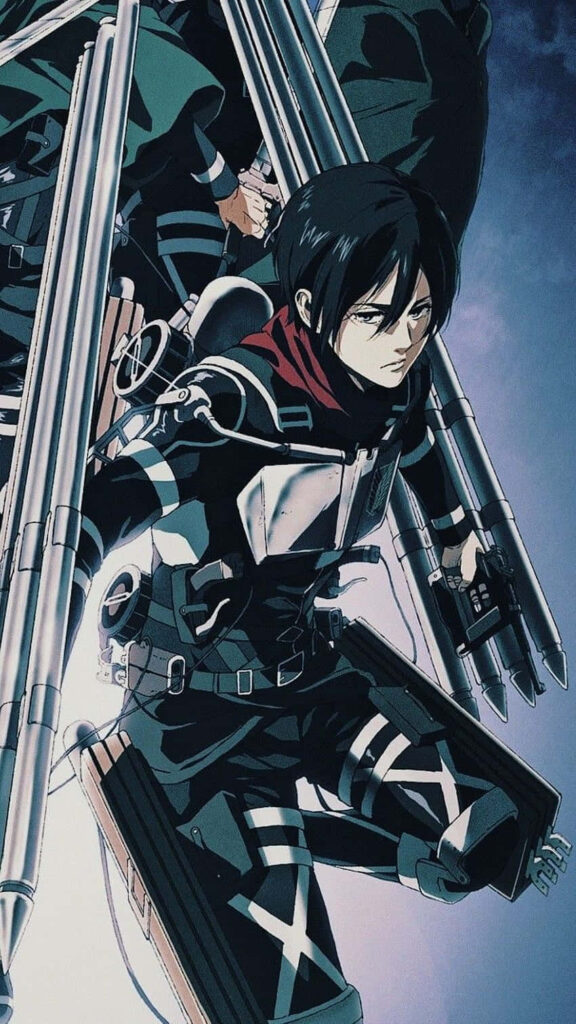 Mikasa Action Wallpaper: Dynamic Anime Background for Fans