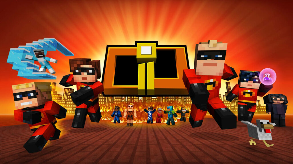 Incredible Minecraft Wallpaper: Superheroes in Vibrant Style