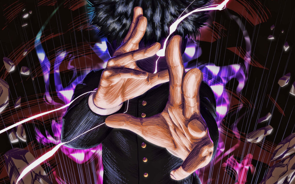 Dynamic Mob Psycho 100 Wallpaper: Intense Character with Psychic Aura