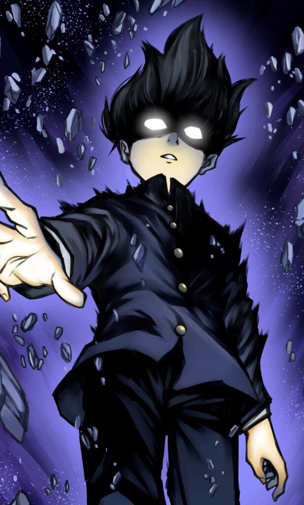 Dynamic Mob Psycho 100 Wallpaper: Intense Psychic Power & Glow