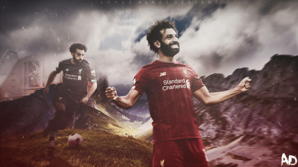 Dynamic Mohamed Salah Splash Art Wallpaper: Iconic Energy & Passion