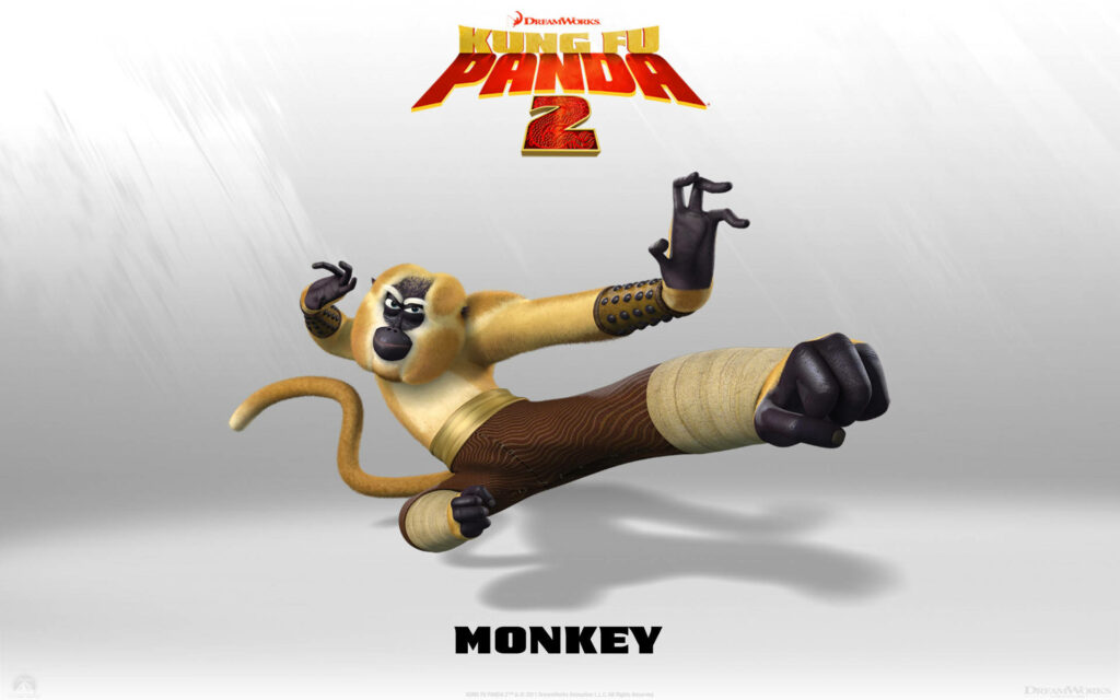 Dynamic Monkey from Kung Fu Panda 2: Agility in Action Wallpaper