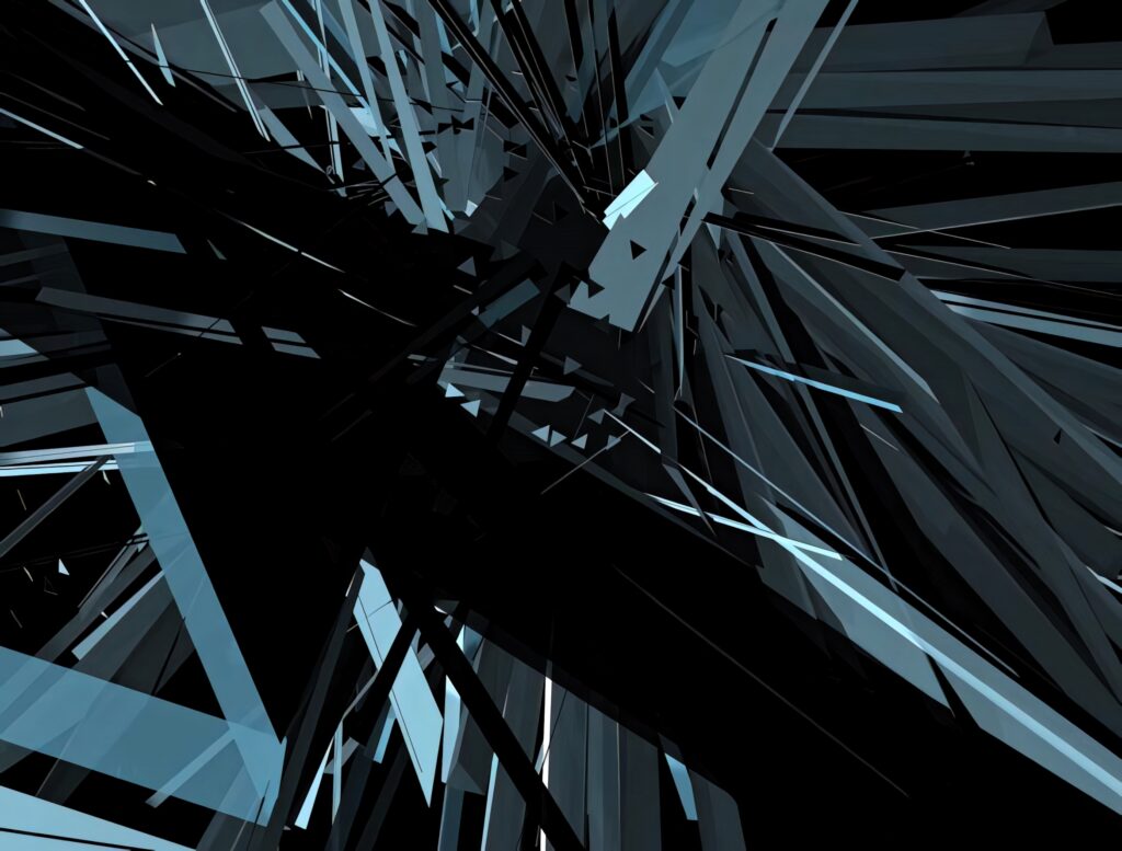 Dynamic Monochrome 4K Wallpaper: Geometric Glass-Like Design