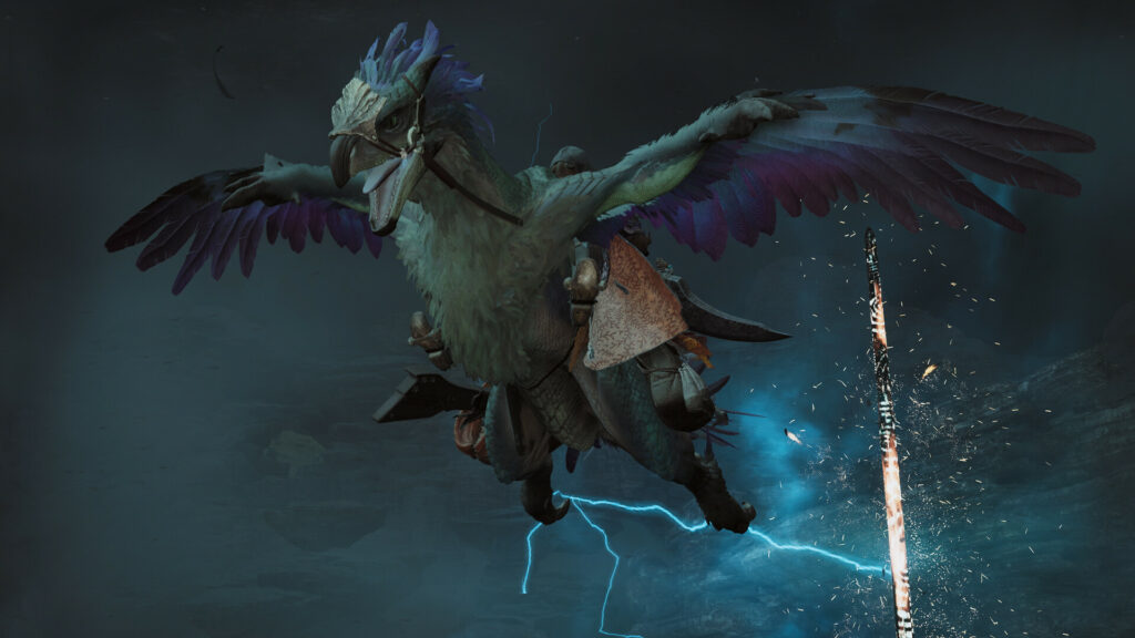 Epic Monster Hunter Wilds Wallpaper: Fantasy Creature & Lightning
