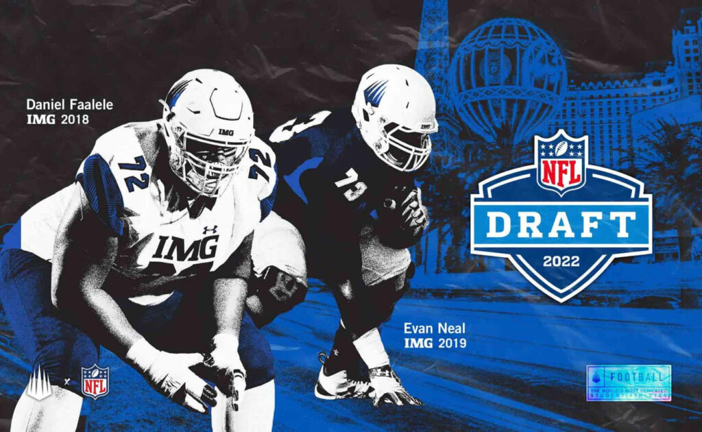 Dynamic NFL Draft 2022 Wallpaper: Evan Neal & Daniel Faalele in Action