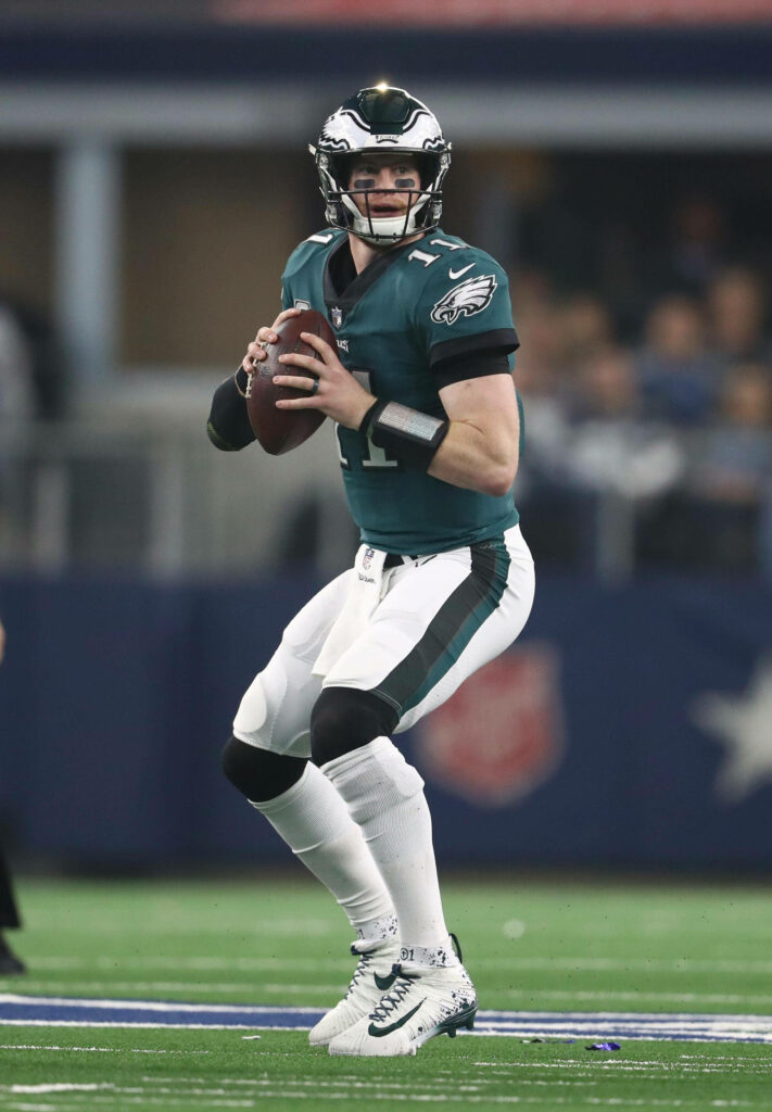 Dynamic Carson Wentz Wallpaper: Eagles QB in Action