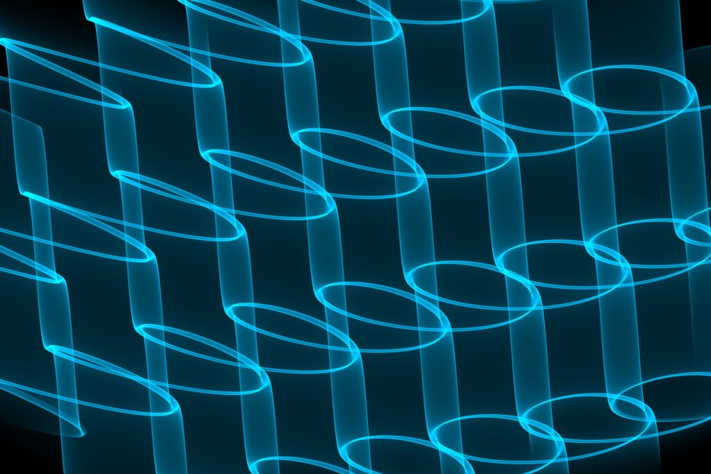 Futuristic Neon Blue Cylinders Wallpaper – 3000x2000 Design