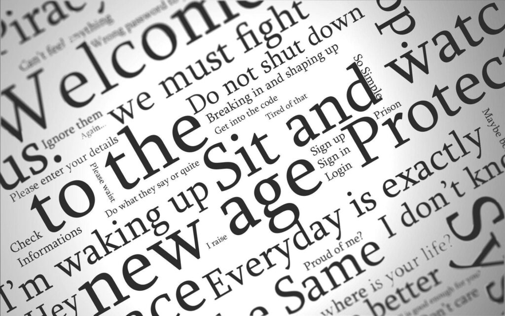 Dynamic Newspaper-Style Wallpaper with Bold Black Text & Depth