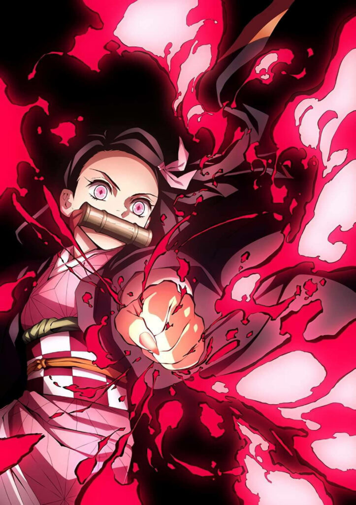 Vibrant Nezuko Kamado Wallpaper: Intense Anime Art for Fans