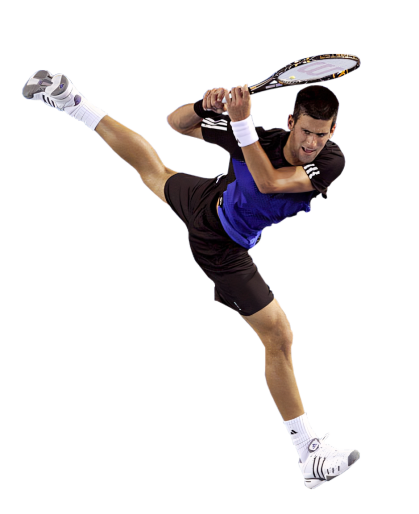 Novak Djokovic Intense Tennis Action Wallpaper - Dynamic Sports Background