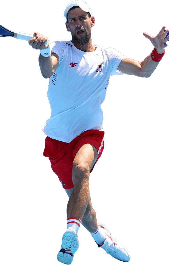 Dynamic Novak Djokovic Forehand Action Wallpaper Background