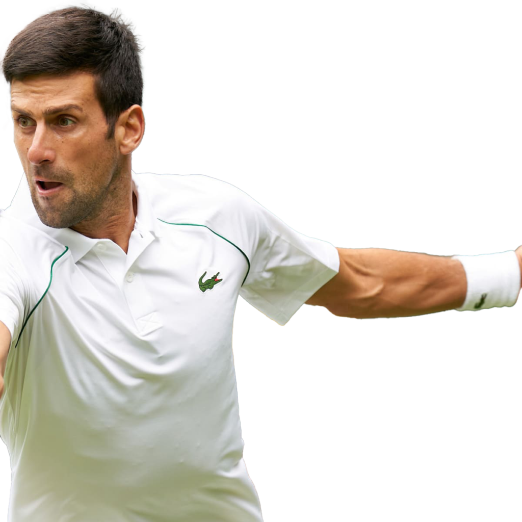 Dynamic Novak Djokovic Wallpaper: Powerful Forehand Action Background