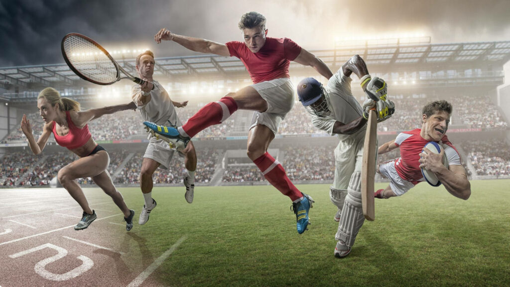 Dynamic Olympic Athletes Wallpaper: High-Energy Sports Action