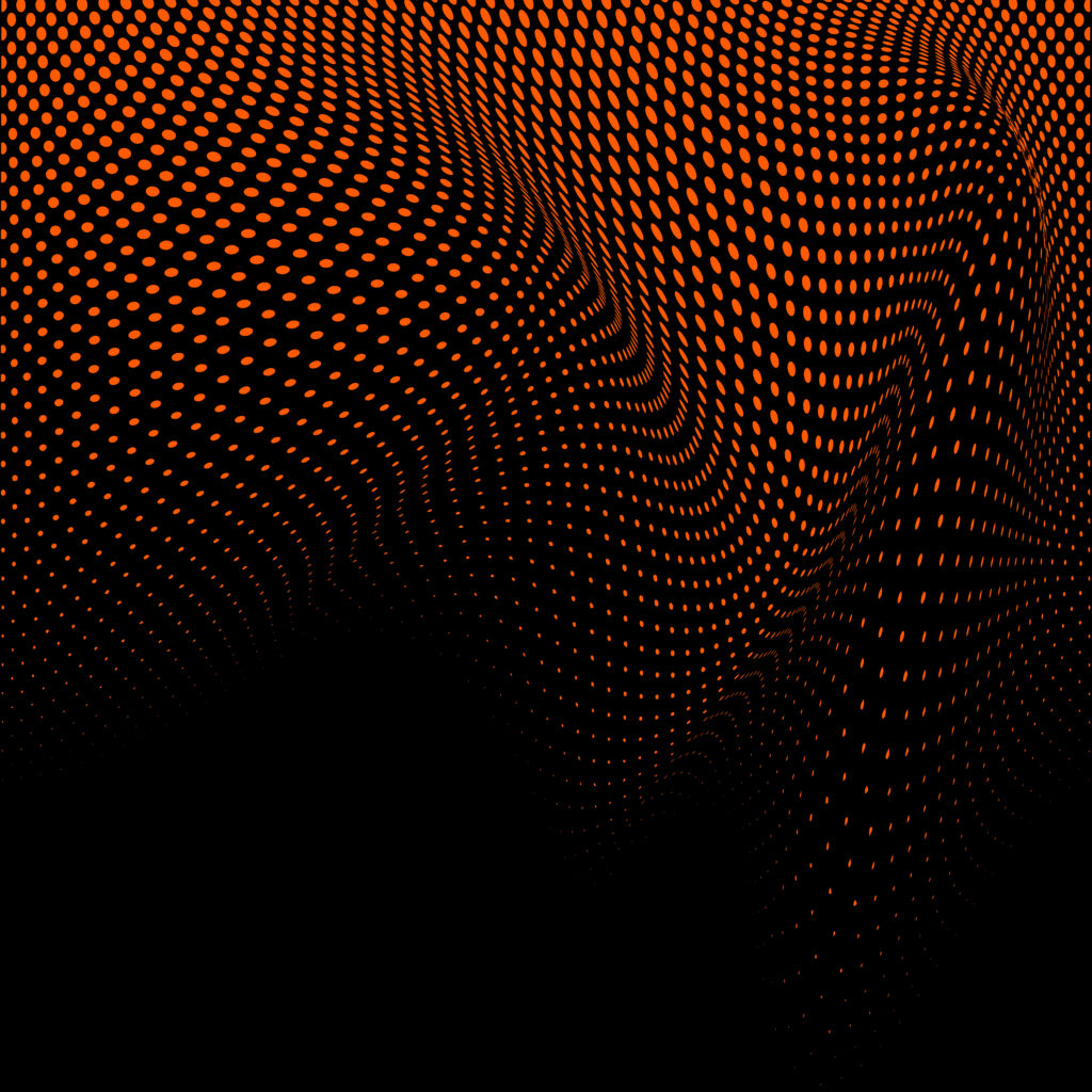 Dynamic Orange Points Abstract Wallpaper on Black Background