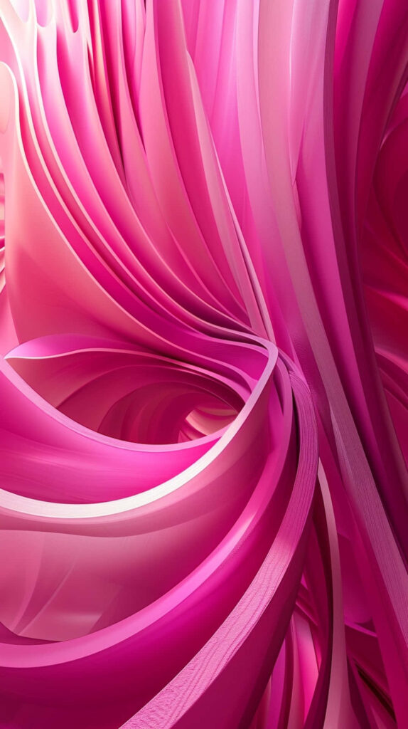 Dynamic Pink Swirls: 3D Abstract Wallpaper for Vibrant Spaces