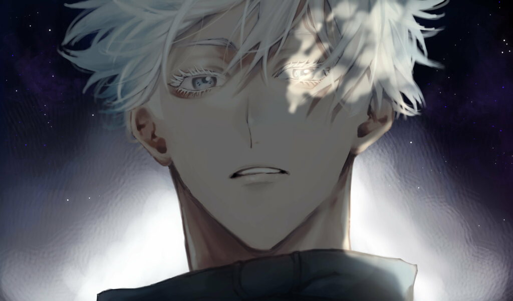 Supernatural Mastery: Satoru Gojo's Transcendent Anime Aura Wallpaper