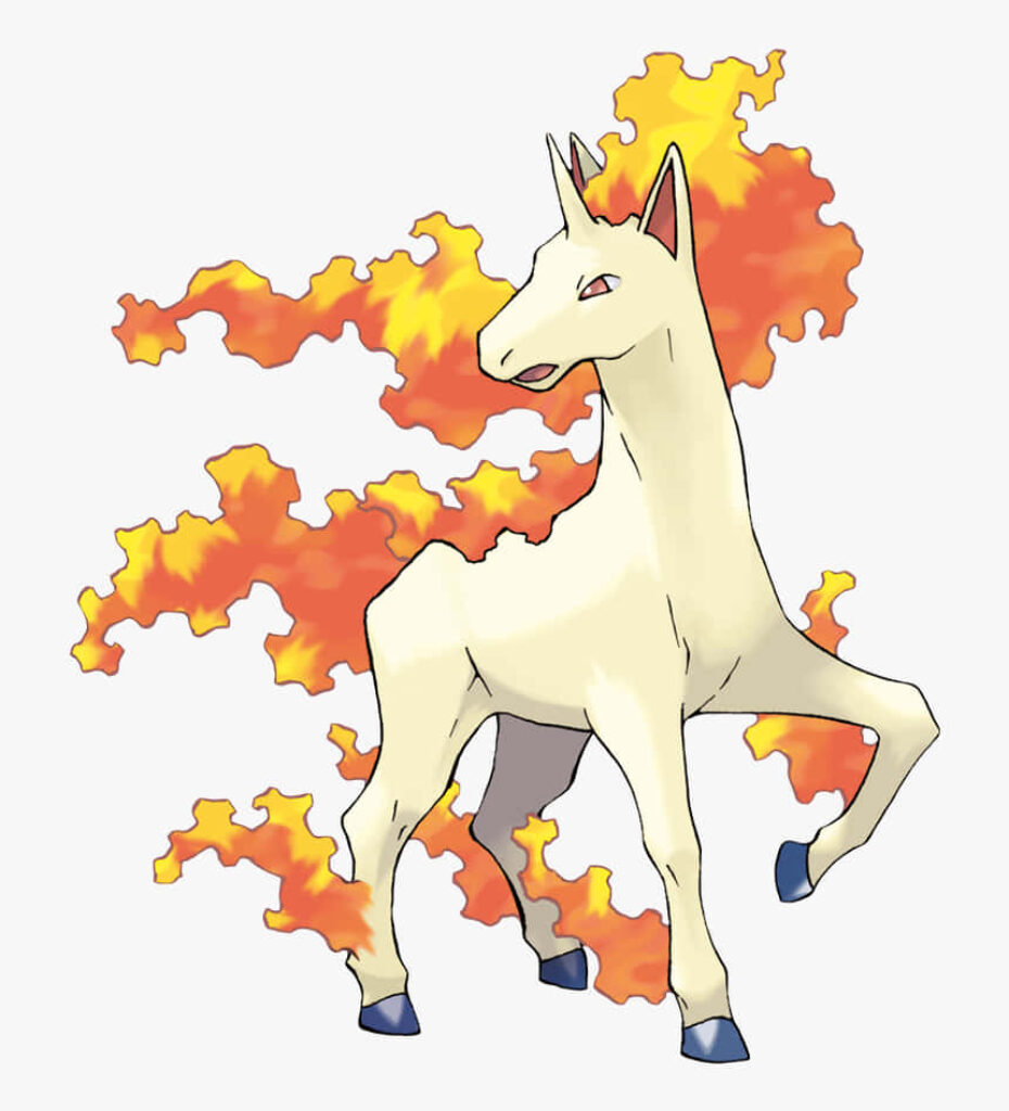 Dynamic Rapidash Wallpaper: Fiery Mane & Tail Action Background
