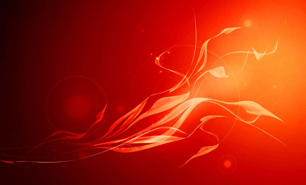 Dynamic Abstract Red Wallpaper with Flowing Flame-Like Shapes