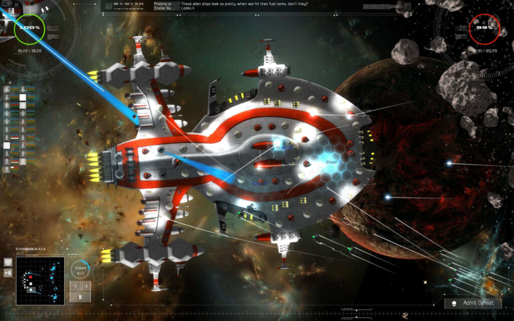 Vibrant Battleship Space Wallpaper: Intense Cosmic Battle Scene