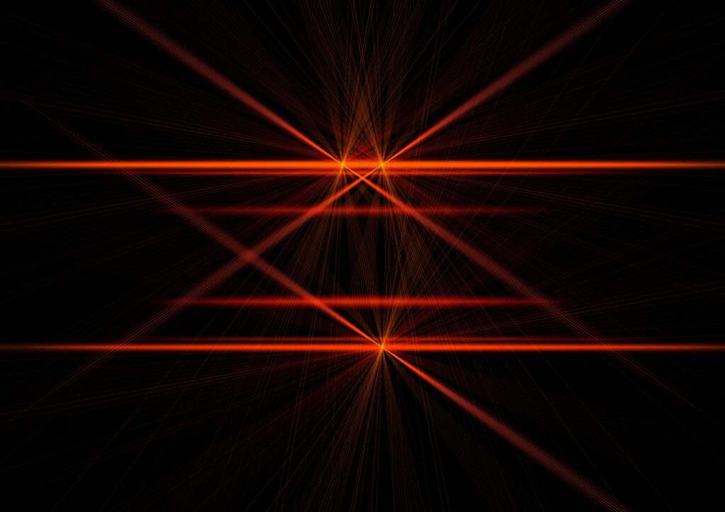Vibrant Red and Black Geometric Wallpaper with Glitter Effect