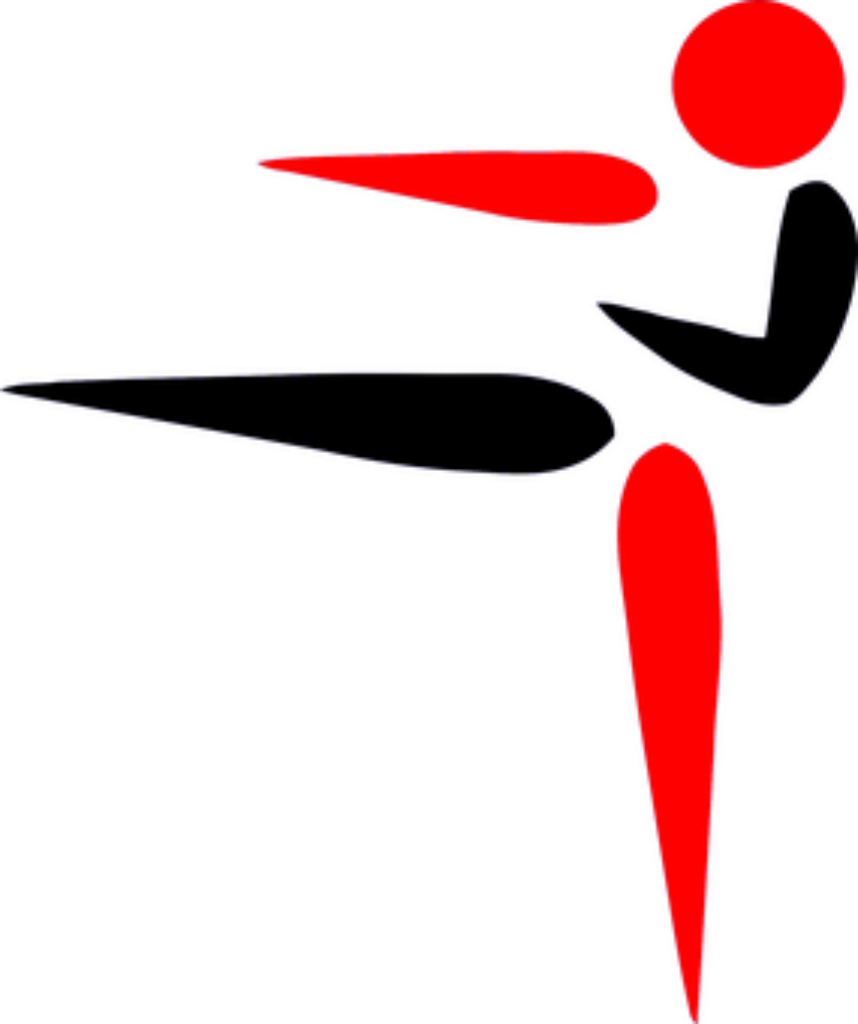 Bold Red & Black Abstract Cyclist Wallpaper - Minimalist Design