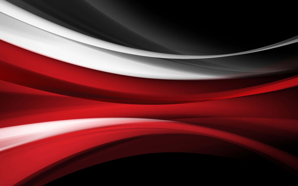Elegant Abstract Wallpaper: Red, Black & White Flowing Waves
