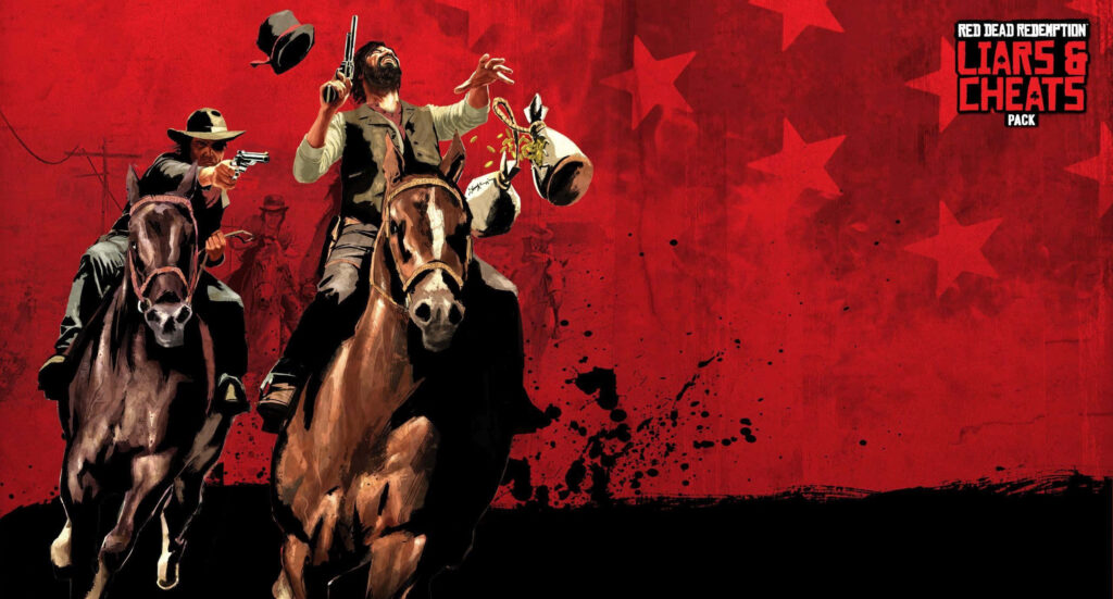 Dynamic Wild West Wallpaper: Marston Brothers in Action