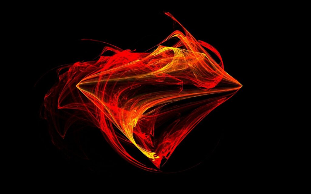 Dynamic Red & Orange Abstract Wallpaper: Flames on Black Background