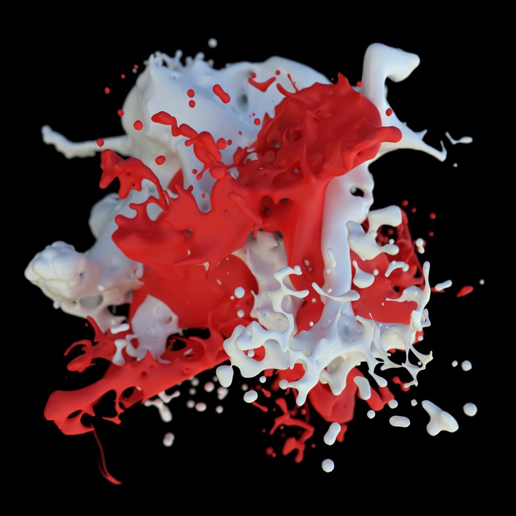 Dynamic Red and White Splash Wallpaper - Vivid Abstract Background
