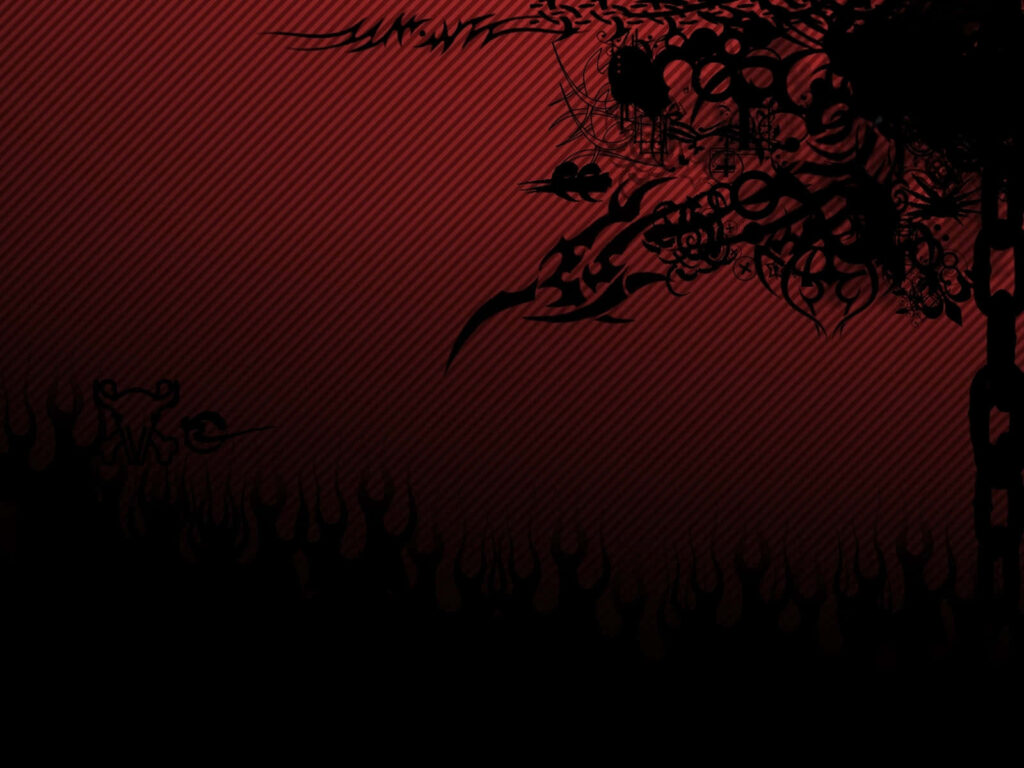 Dynamic Symmetry: Vibrant Red and Black Dot Motif Illuminates Full HD Background Wallpaper