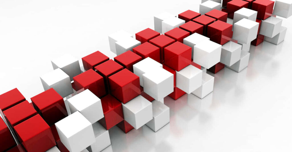 Dynamic Red and White Abstract Cube Pattern Background Wallpaper