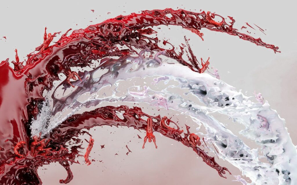 Dynamic Red and White Liquid Background – Captivating 1920x1200 Wallpaper