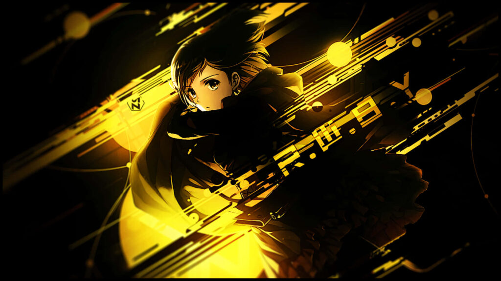 Stunning RWBY Ruby Rose Wallpaper in Dynamic Yellow Design
