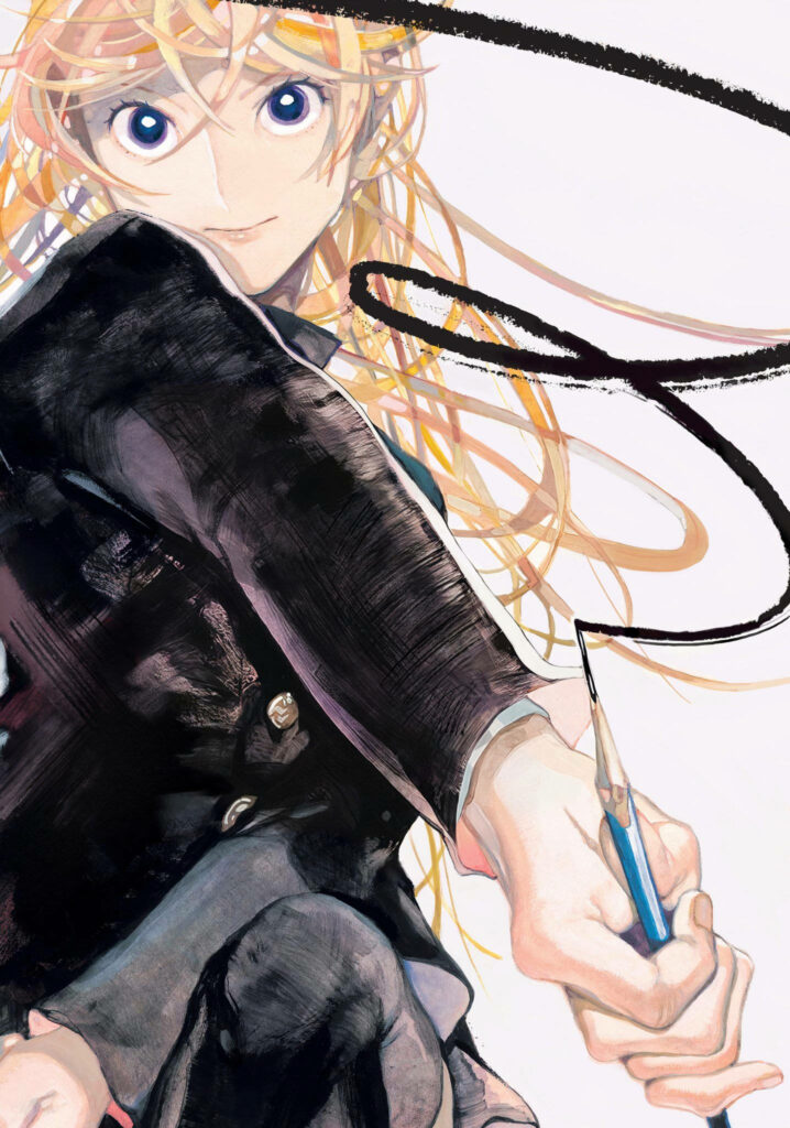 Vibrant Ryuji Wallpaper: Focused Creativity with Dynamic Strokes