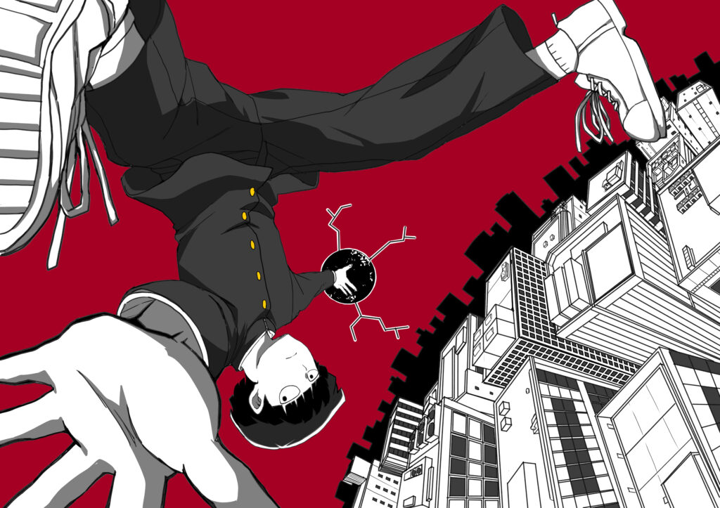 Dynamic Shigeo Kageyama Wallpaper: Mob Psycho 100 Cityscape