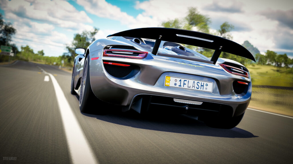 Sleek Silver Porsche in Forza Horizon 3: Scenic Road Wallpaper