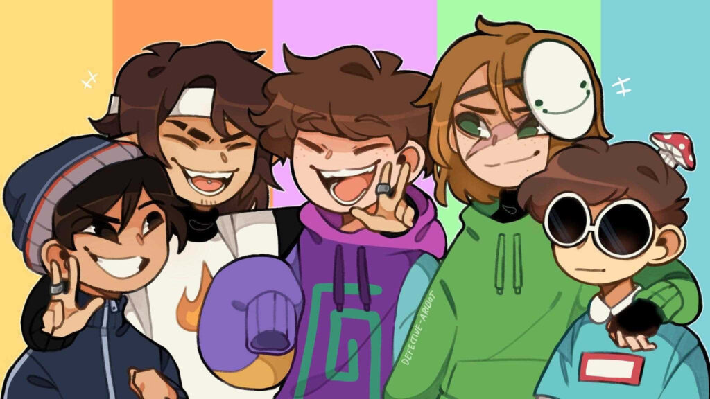 Smiling and Delightful: The Animated Dream Team Poses for a Picture Wallpaper