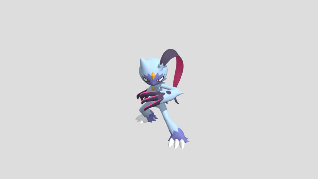 Dynamic 3D Sneasler Wallpaper: Fierce Pose & Minimalist Background