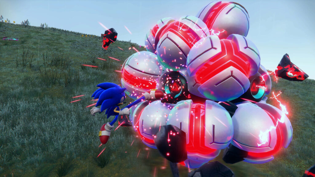 Sonic Frontiers Combat Action Wallpaper: Dynamic Battle Scene