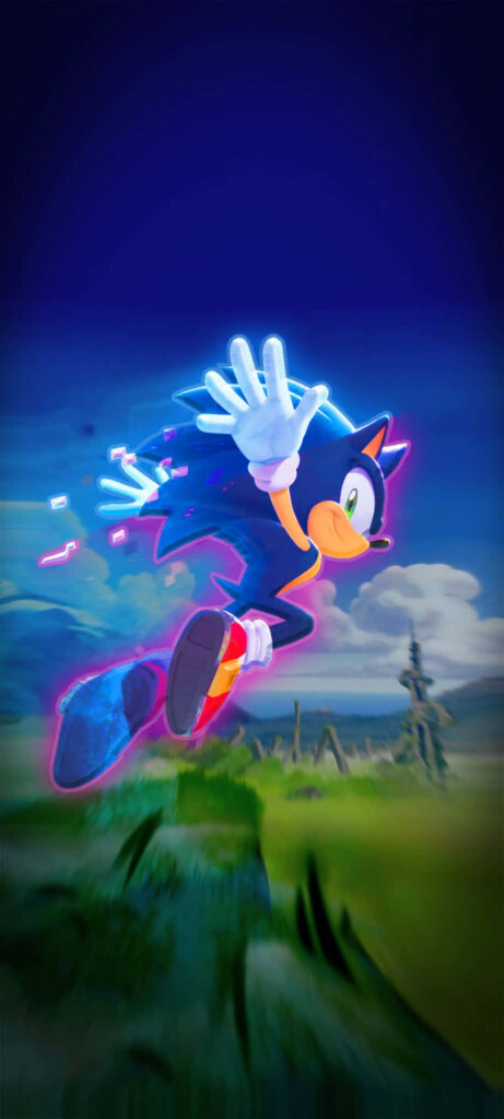 Vibrant Sonic Speed Wallpaper: Dynamic Open Field Action Scene