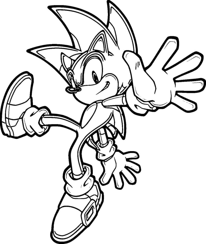 Sonic the Hedgehog Action Wallpaper: Colorful Kicking Pose Design