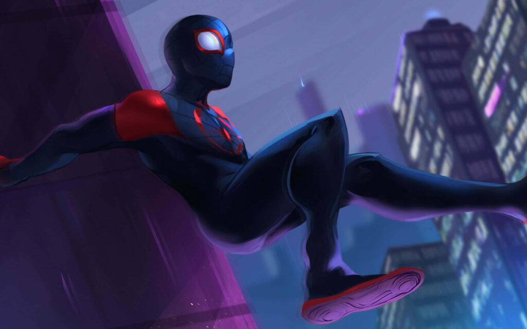 Vibrant Spider-Man HD Wallpaper: Dynamic Cityscape Background