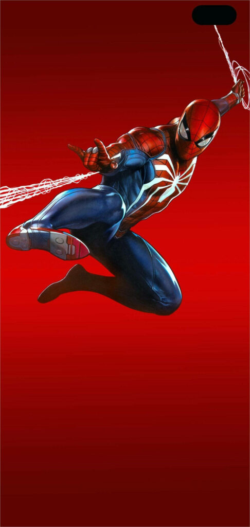 Dynamic Spider-Man Mobile Wallpaper: Vibrant Red Action Background