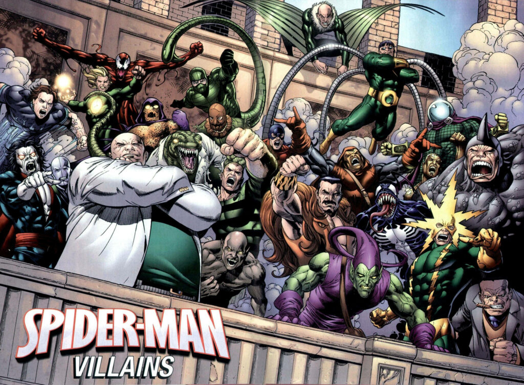 Vibrant Spider-Man Villains Wallpaper Background for Marvel Fans