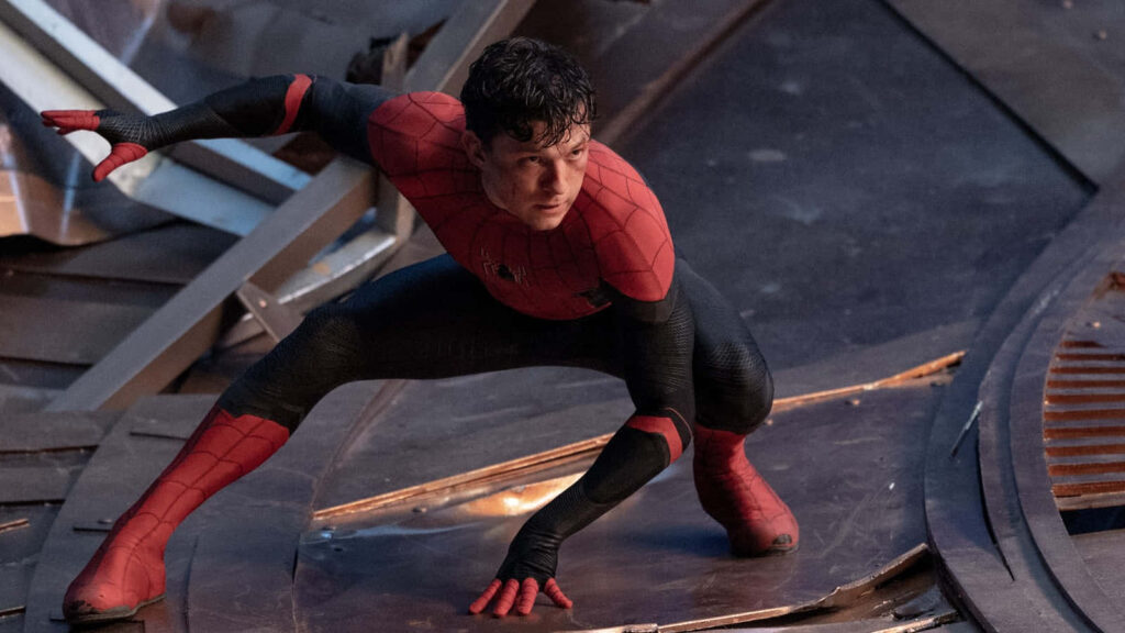 Dynamic Spider-Man Wallpaper: Iconic Suit in Action-Packed Scene