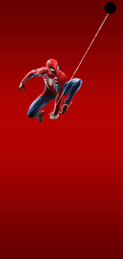 Dynamic Spider-Man Wallpaper for Samsung S10 - Bold Red Background