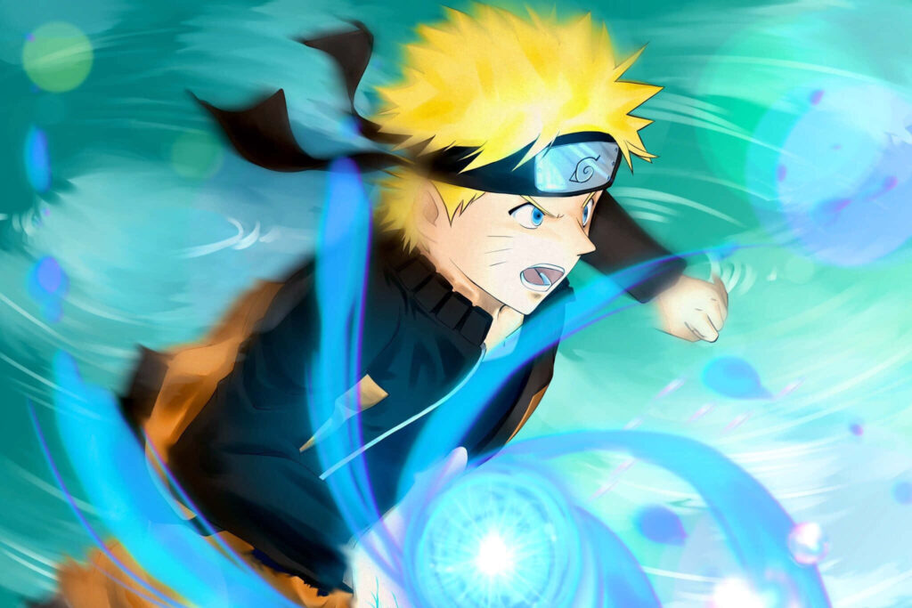 Dynamic Character Wallpaper: Spiky Blonde Hair & Energy Burst Action