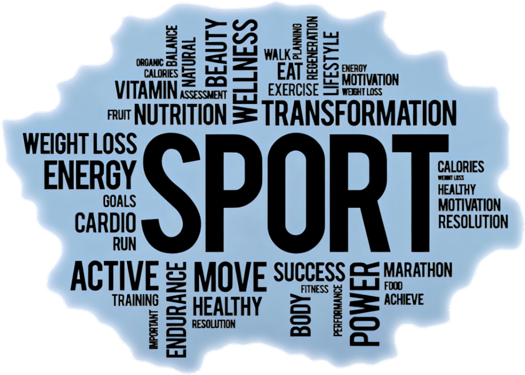 Dynamic Sport Word Cloud Wallpaper: Motivation & Wellness Design