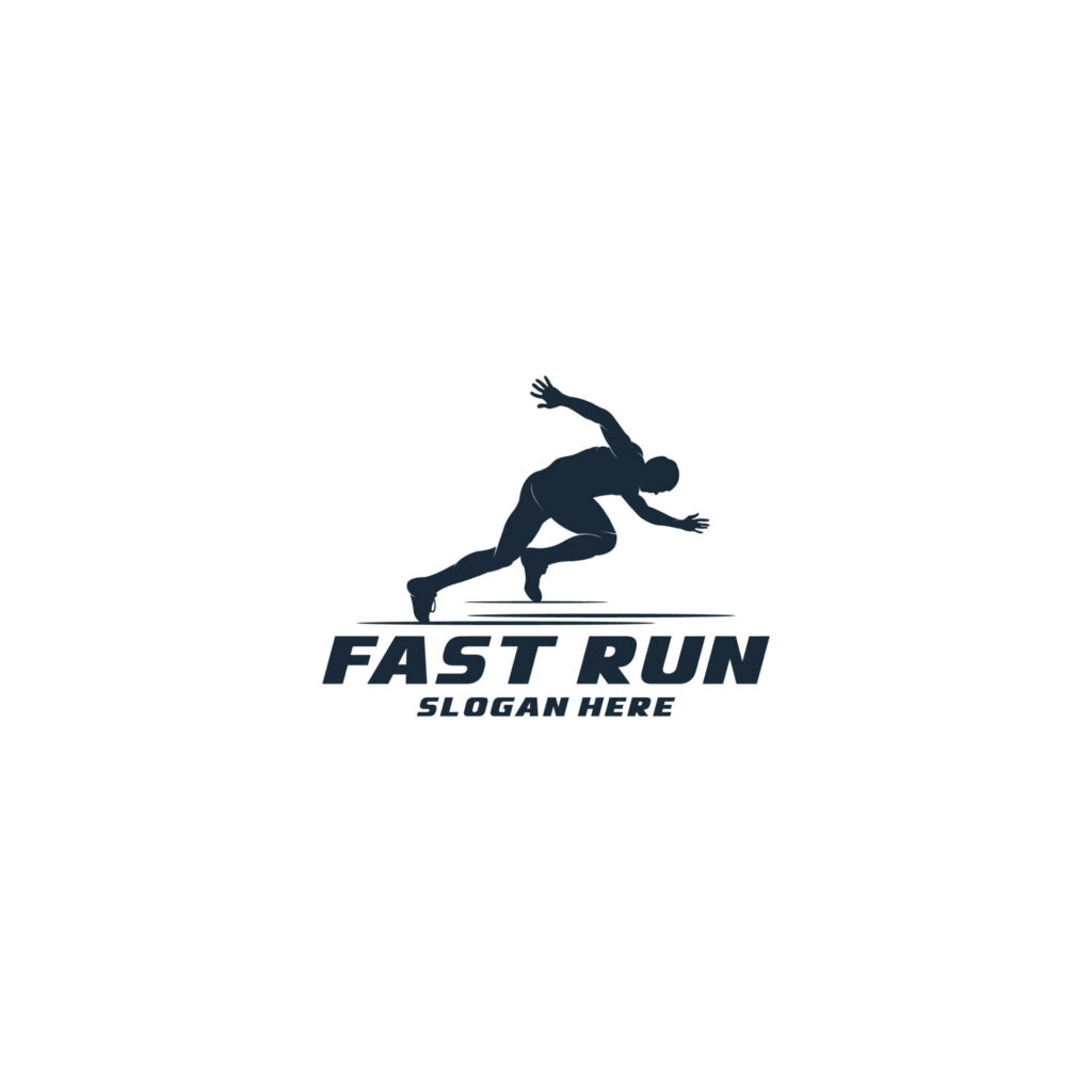 Dynamic Sprinter Logo Wallpaper: Fast Run & Motion Design